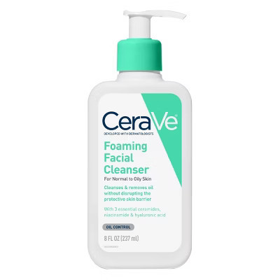 CeraVe Foaming Face Wash with Hyaluronic Acid and Niacinamide for Oily Skin - 8 fl oz | Target