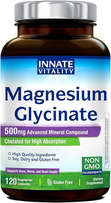 Innate Vitality Magnesium Glycinate 500mg | 70mg Elemental Magnesium Supplement- High Absorption,... | Amazon (US)