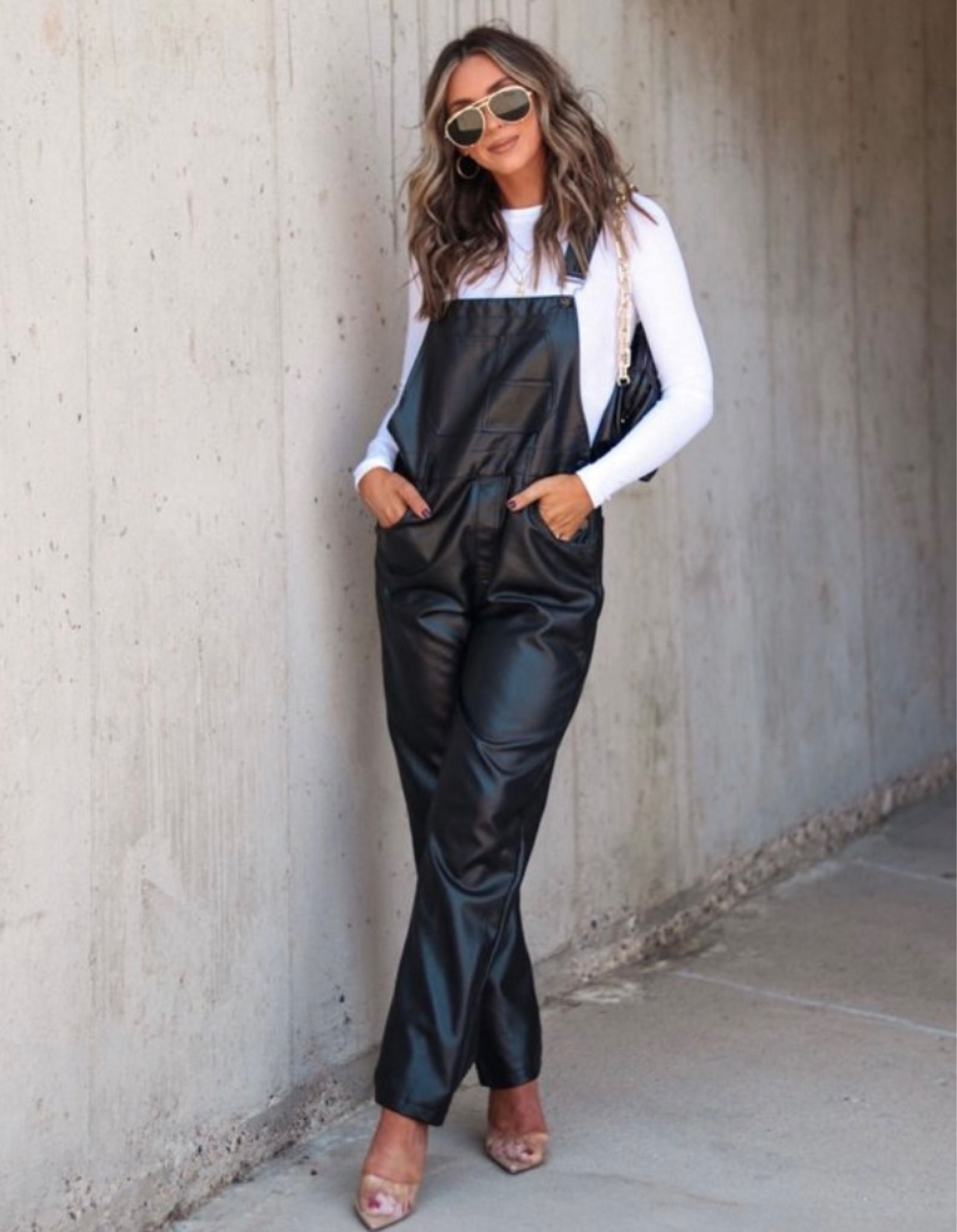Cutest (and affordable) faux leather overalls! 

#LTKunder50 #LTKHoliday #LTKFind