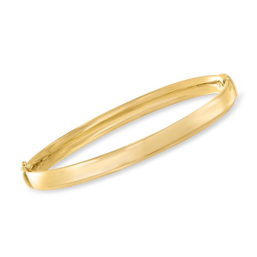 Ross-Simons 6mm 18kt Gold Over Sterling Bangle Bracelet | Amazon (US)