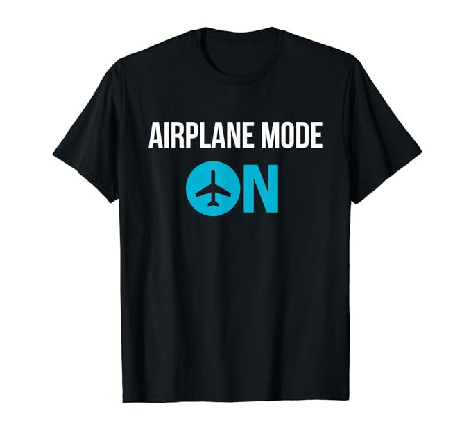 Airplane Mode On T-Shirt, Cool Vacation Funny Tee Shirt | Amazon (US)