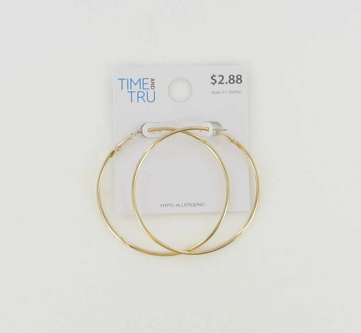 Time and Tru Clutchless Large Gold Hoop Earring | Walmart (US)