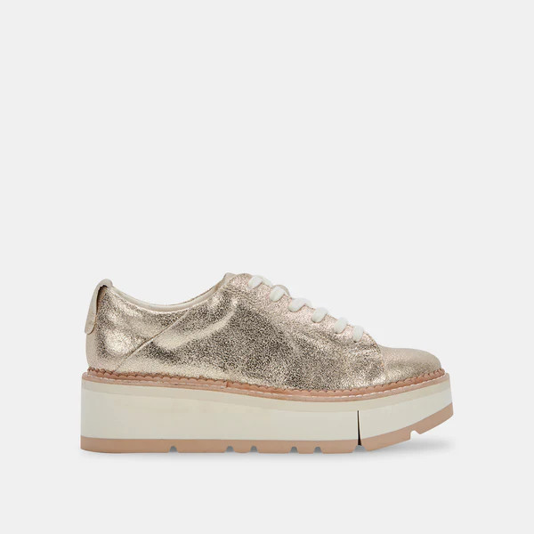 TOYAH SNEAKERS LIGHT GOLD METALLIC SUEDE | DolceVita.com