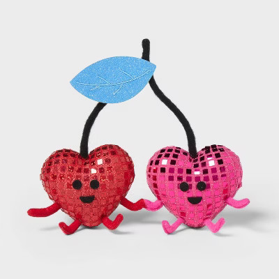 Valentine's Day Soft Heart Cherries Fabric Duos - Spritz™ | Target