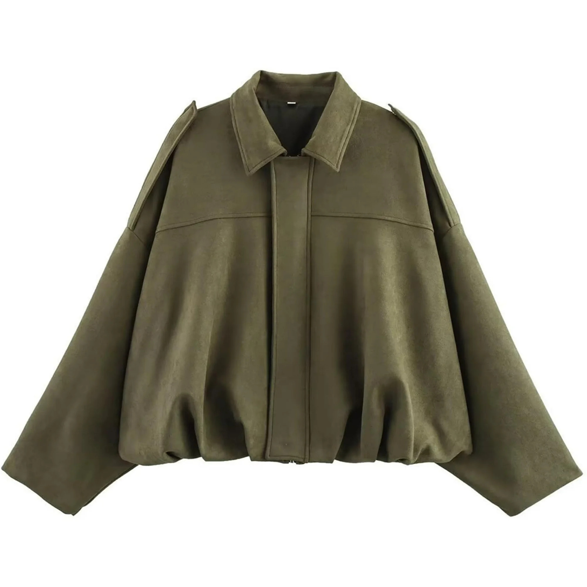 Lentta Women's Faux Suede Bomber Jacket Oversized Pilot Coats Fall Motorcycle Streetwear Outerwea... | Walmart (US)