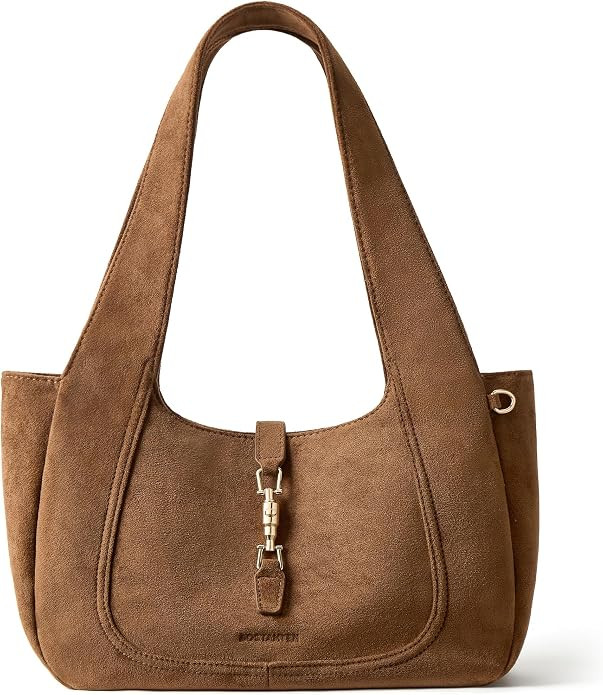 BOSTANTEN Suede Shoulder Bag for Women Vintage Purse Dumpling Tote | Soft Faux Suede and Vegan Le... | Amazon (US)
