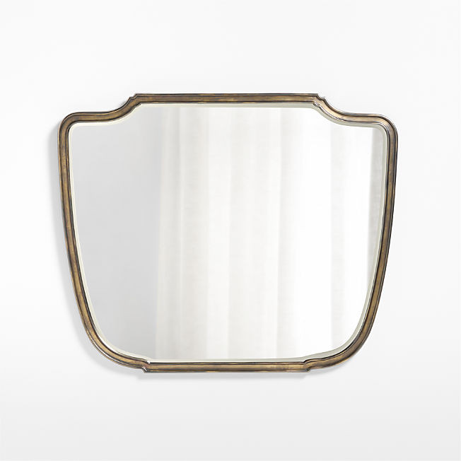 Capriano Antique Bronze Metal Mantel Wall Mirror 50"x41" + Reviews | Crate & Barrel | Crate & Barrel