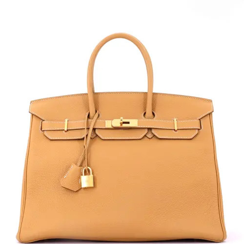 Pre-Owned Hermes Birkin Handbag Brown Togo with Gold Hardware 35 in White at Nordstrom, Size Medium | Nordstrom