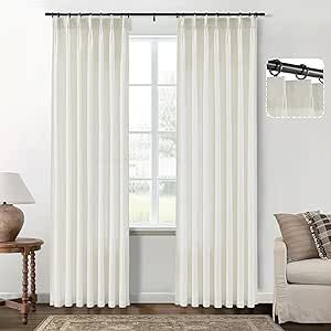 SHINELAND Sliding Door Curtains for Patio,100 Inch Long Linen Extra Wide Window Light Filtering S... | Amazon (US)