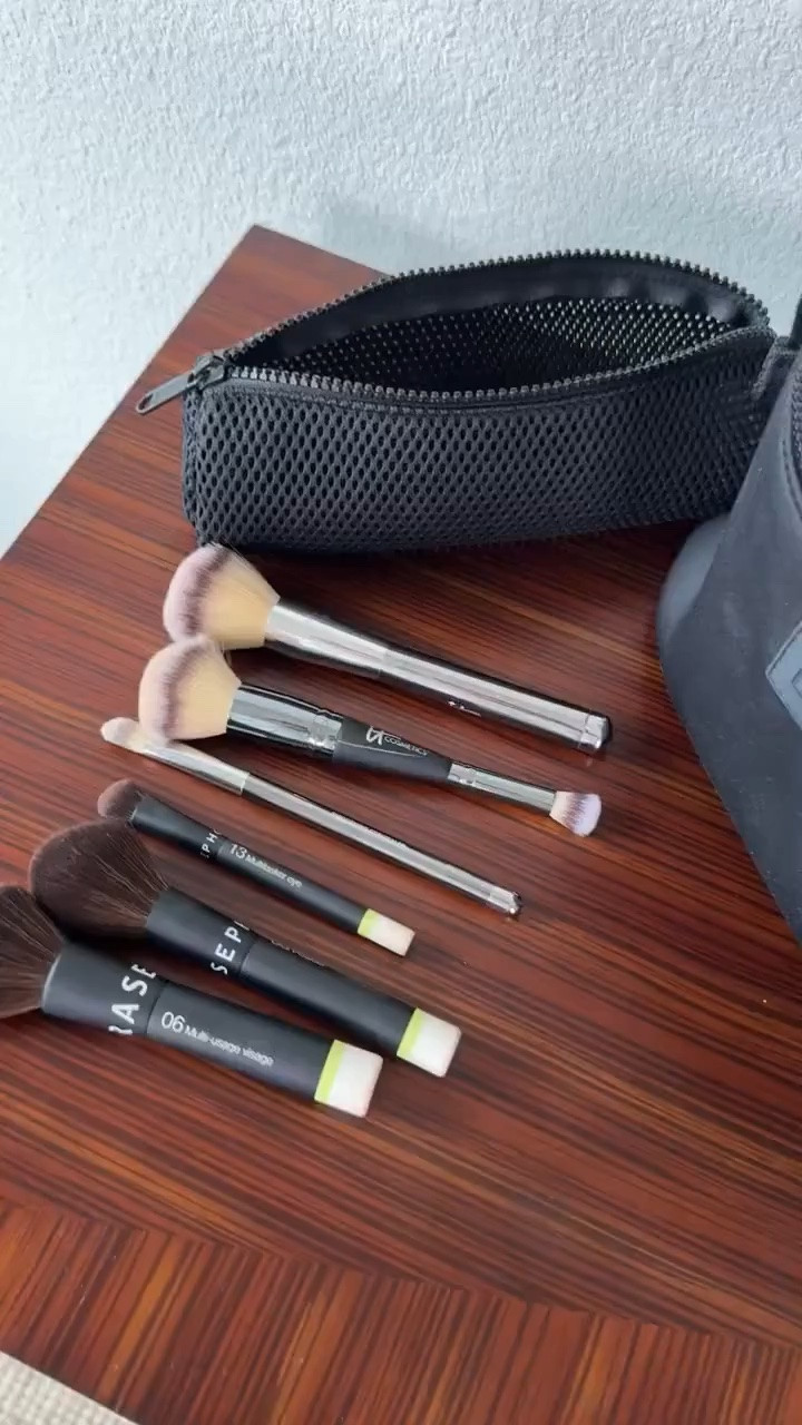 The one beauty essential I refuse to travel without! A good set of makeup brushes can make getting ready away from home so much easier. I love that these keep everything organized without taking up valuable suitcase space. My stylist tip? Pack smarter, not more!

travel makeup brushes, makeup travel essentials, beauty travel bag, makeup organization, travel beauty, packing essentials, beauty favorites, makeup tools, vacation essentials, everyday beauty, women over 50 beauty, stylewitheugenia