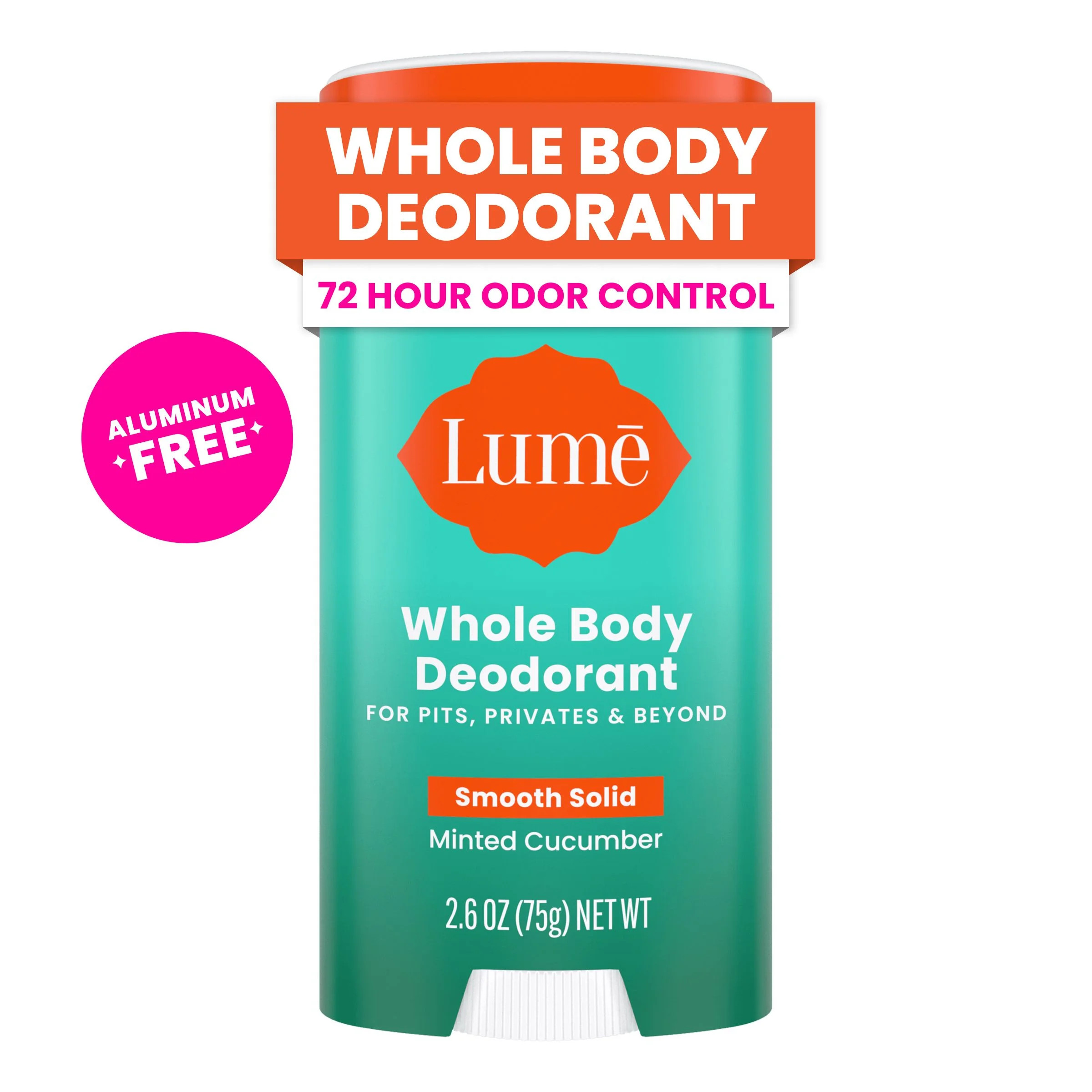 Lume Whole Body Women’s Deodorant - Smooth Solid Stick - Aluminum Free - Minted Cucumber - 2.6o... | Walmart (US)