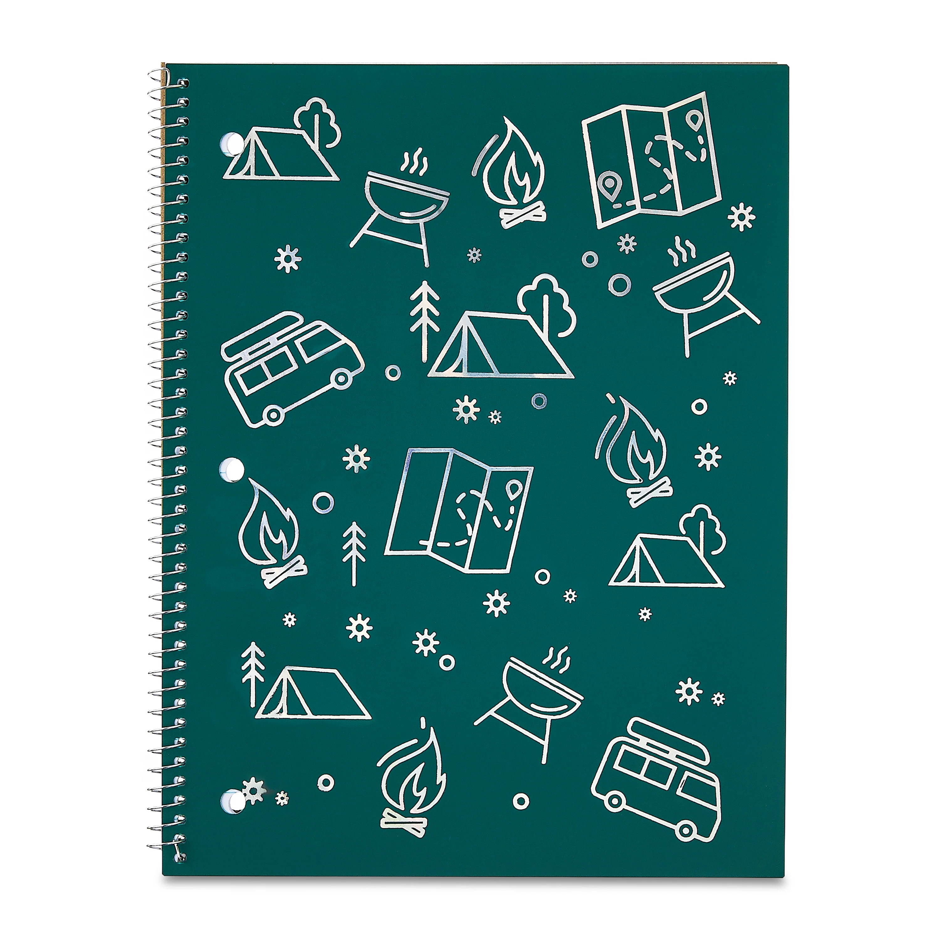Pen+Gear 1 Subject Notebook, Wide Ruled, 8" x 10.5", Green Poly, Outdoor Icons, 70 Sheets | Walmart (US)