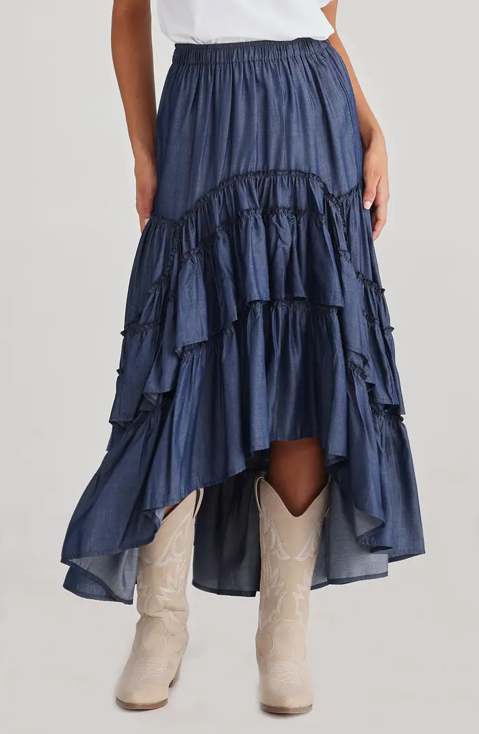 Sassy Tiered Ruffle High-Low Skirt | Nordstrom