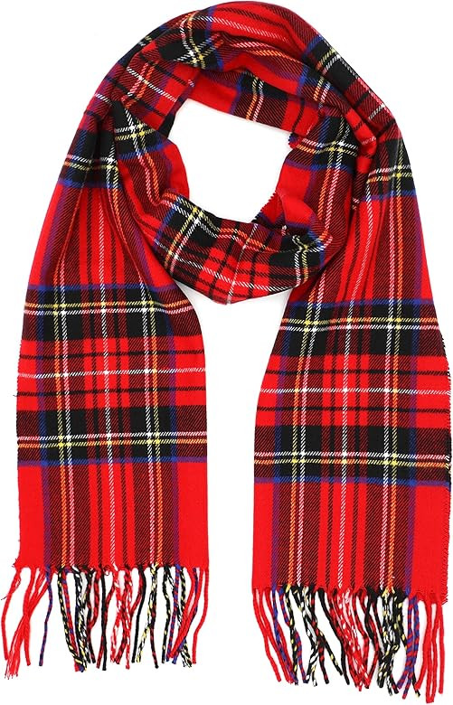 Achillea Soft & Warm Tartan Plaid Checked Cashmere Feel Winter Scarf Unisex | Amazon (US)