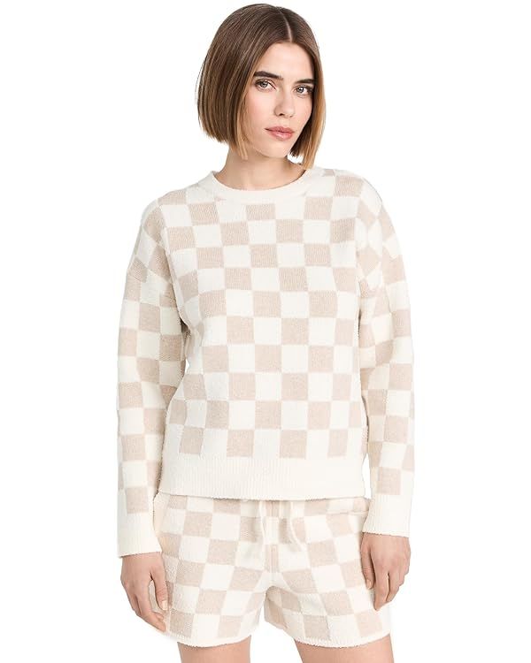 Barefoot Dreams Women's Cozy Cotton Checkered Pullover | Amazon (US)