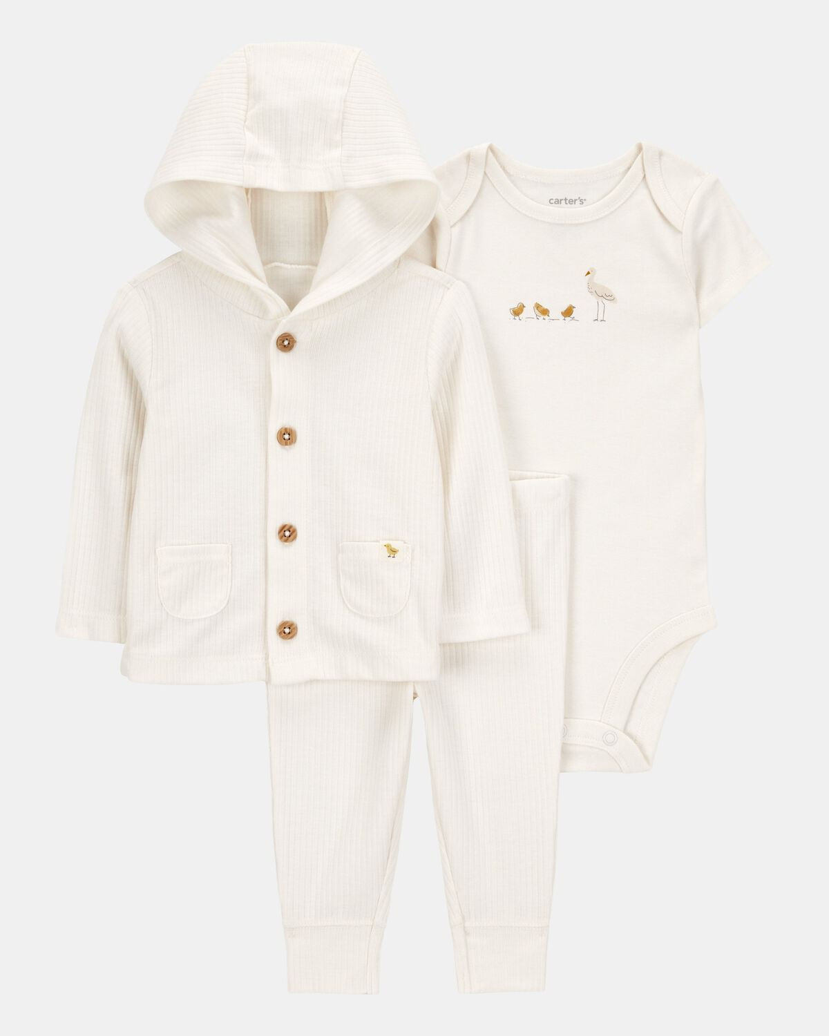 Baby 3-Piece Chick Little Cardigan Set - Ivory | Carter's Inc