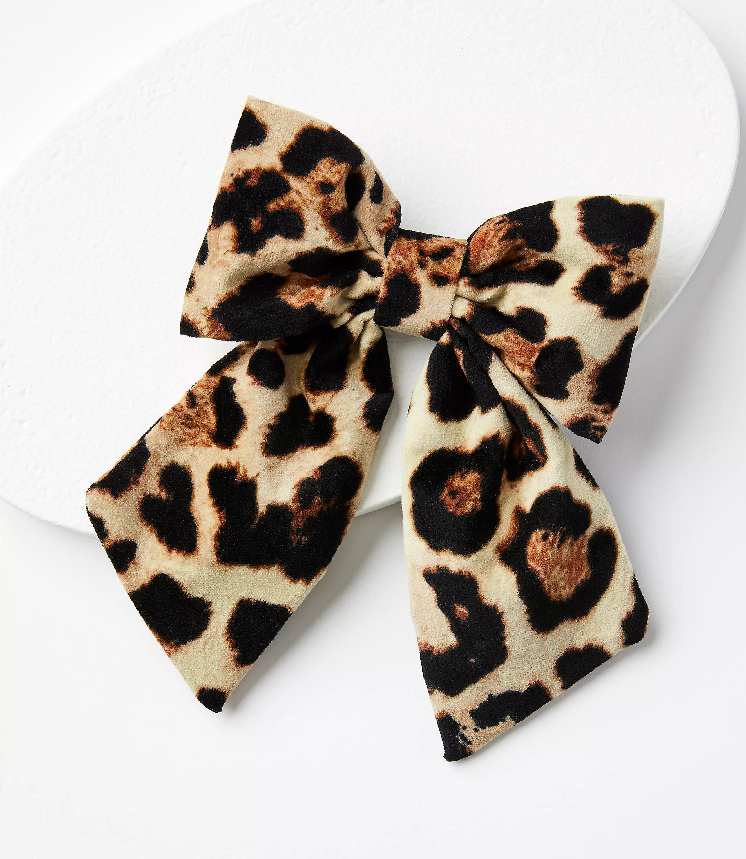 Leopard Print Bow Barrette | LOFT