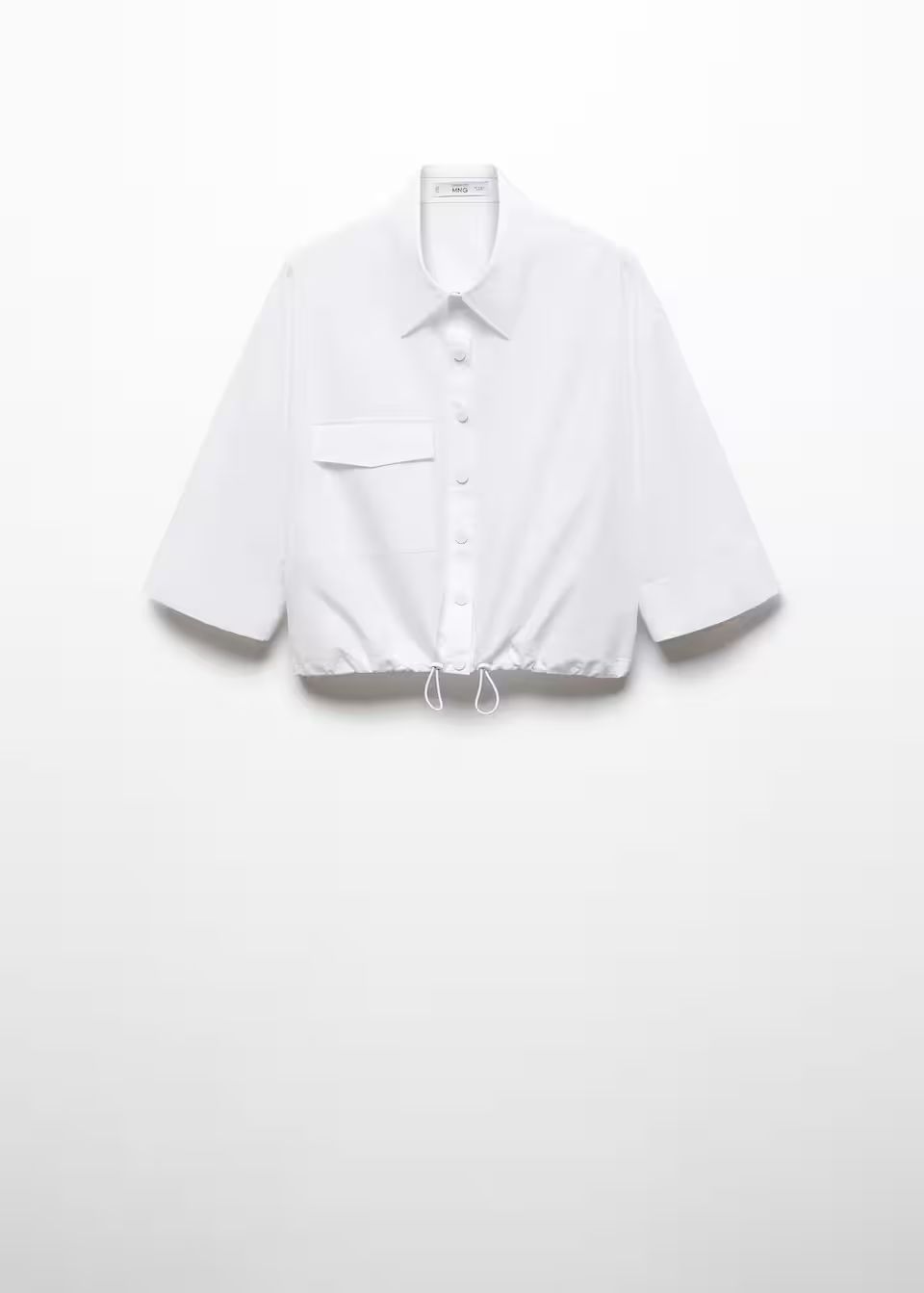 Adjustable hem cotton shirt -  Women | Mango USA | MANGO (US)
