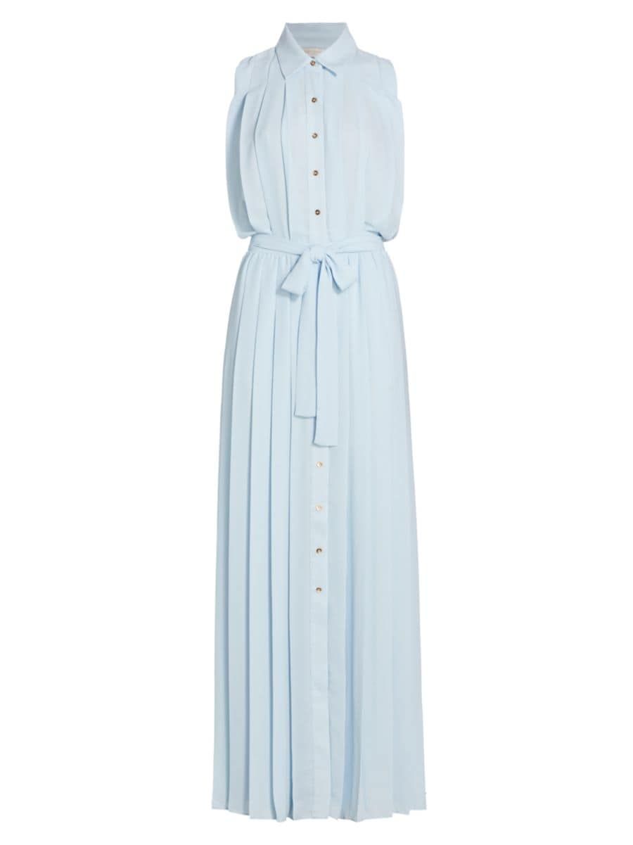Coraline Pleated Sleeveless Shirtdress | Saks Fifth Avenue