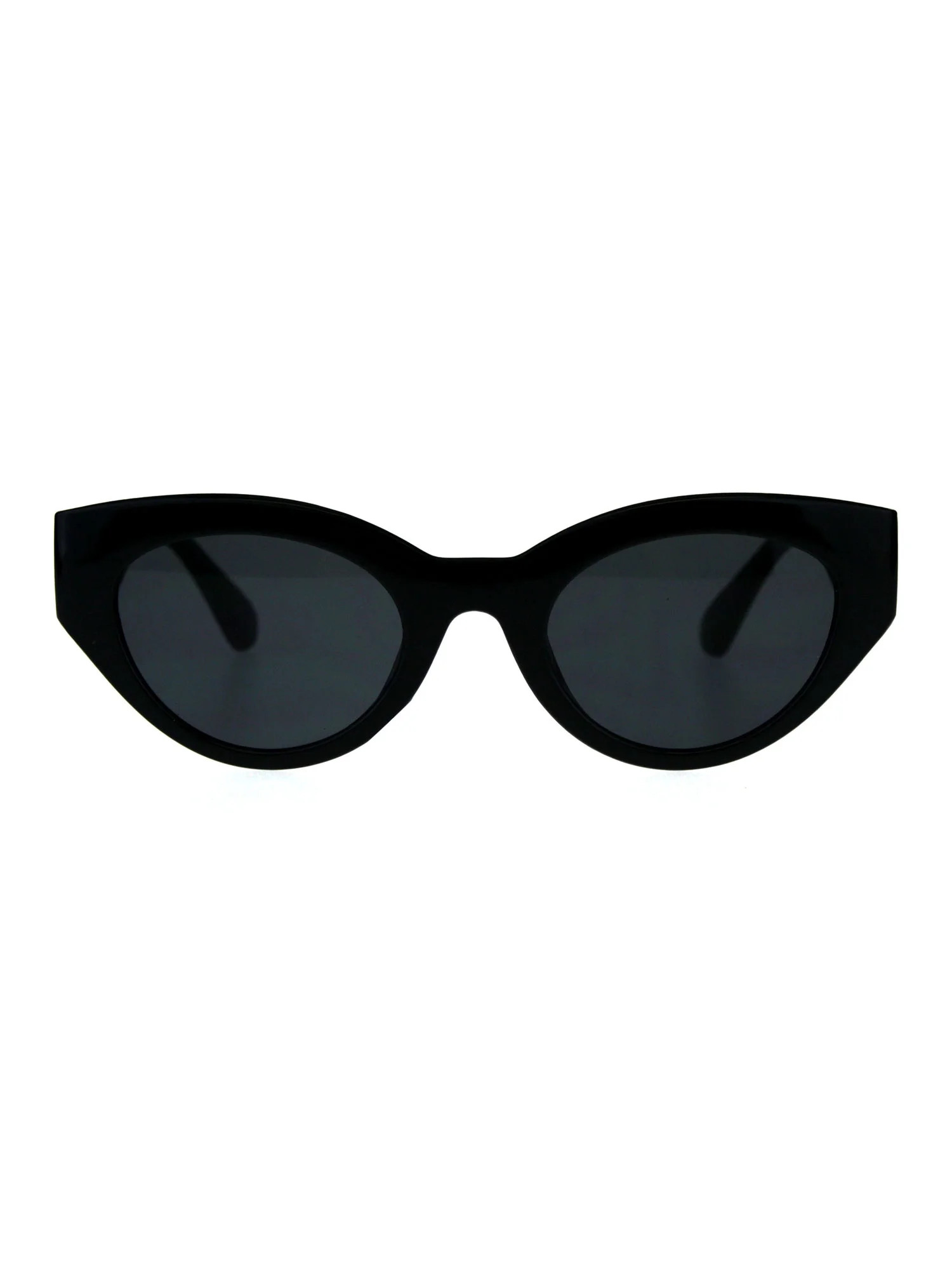 Womens Mod Design Thick Plastic Cat Eye Chic Sunglasses All Black | Walmart (US)