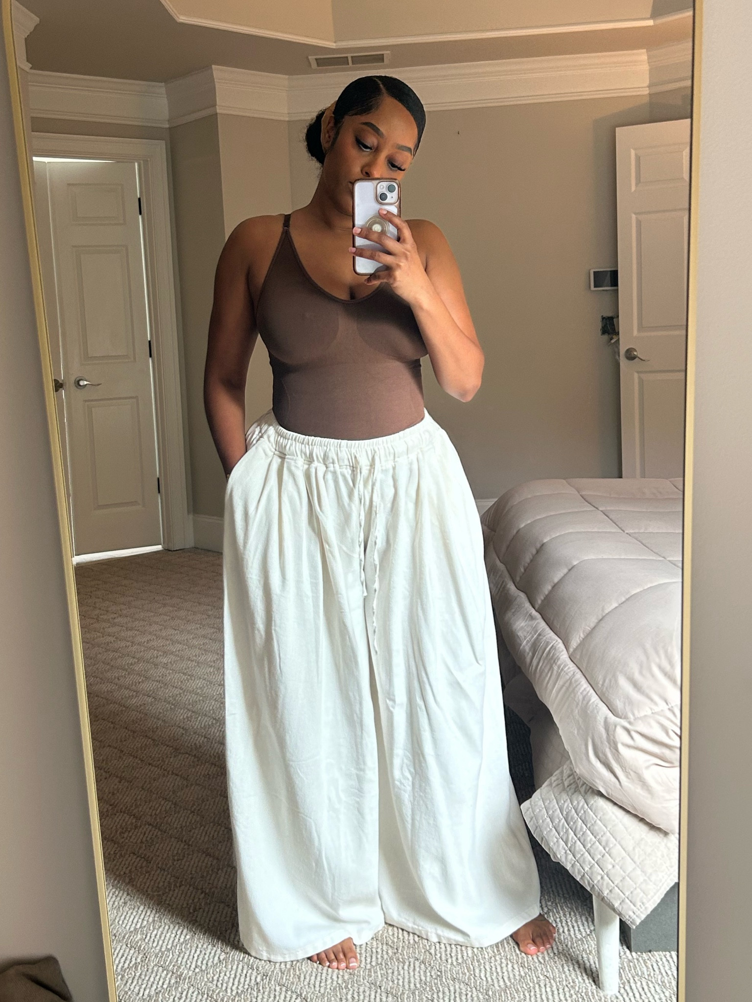 Wide legged pants are my go to! I’m wearing a large #AmazonStyle