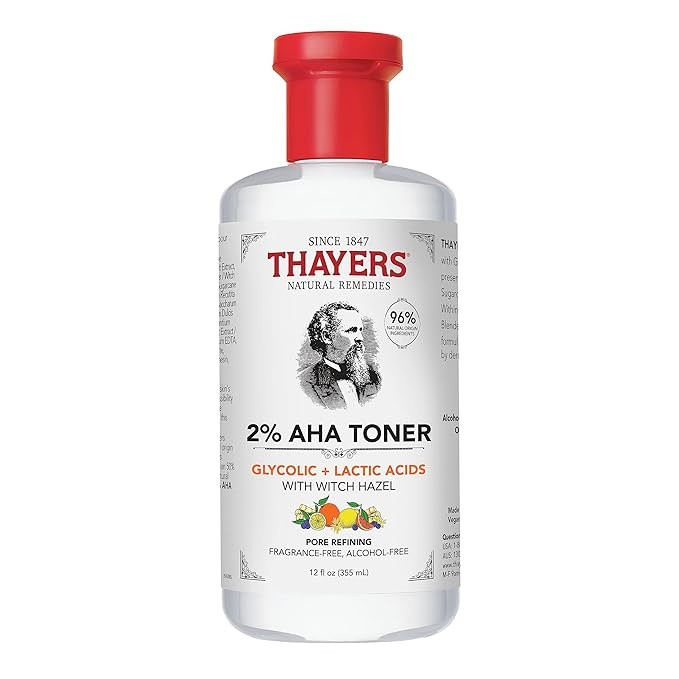 Thayers 2% AHA Exfoliating Toner with Glycolic Acid, Lactic Acid and Witch Hazel, Smoothing and P... | Amazon (US)