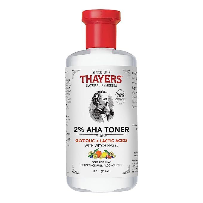 Thayers 2% AHA Exfoliating Toner with Glycolic Acid, Lactic Acid and Witch Hazel, Smoothing and P... | Amazon (US)