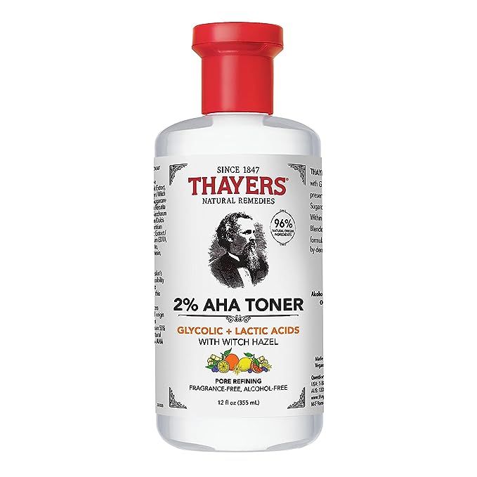 Thayers 2% AHA Exfoliating Toner with Glycolic Acid, Lactic Acid and Witch Hazel, Smoothing and P... | Amazon (US)