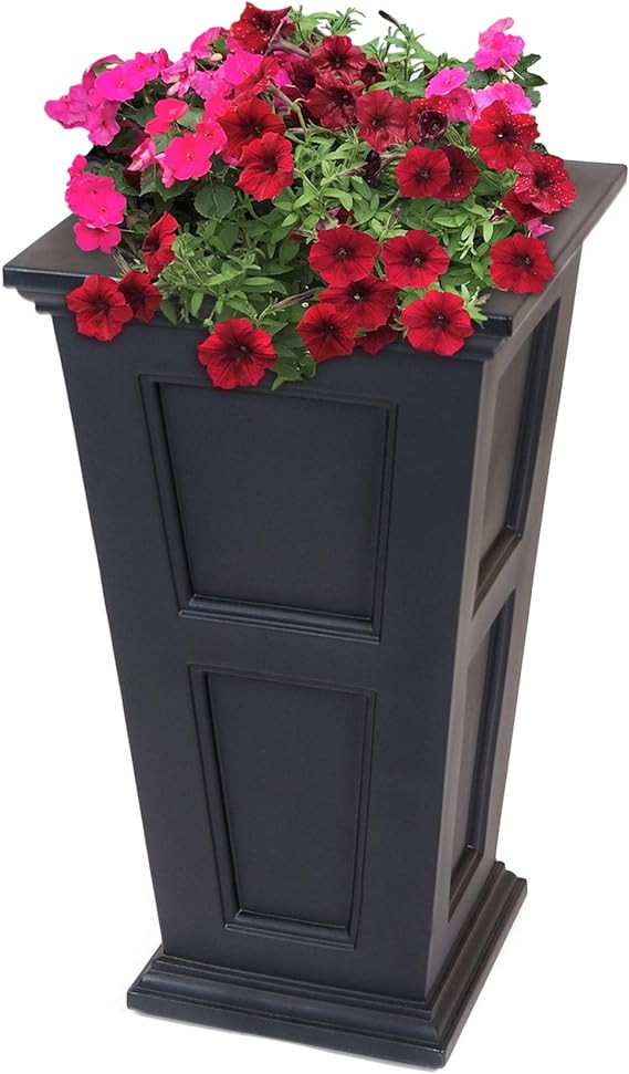 Mayne Inc. Fairfield 5829B Tall Planter,16in L x 16in W x 28.3in H,Black | Amazon (US)