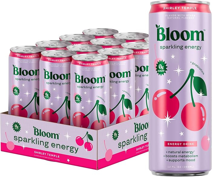 Bloom Nutrition Sparkling Energy Drink - Natural Caffeine, Zero Sugar, 180mg Caffeine - Antioxida... | Amazon (US)