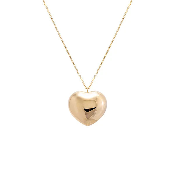 Large Puffy Heart Necklace 14K | Adina Eden