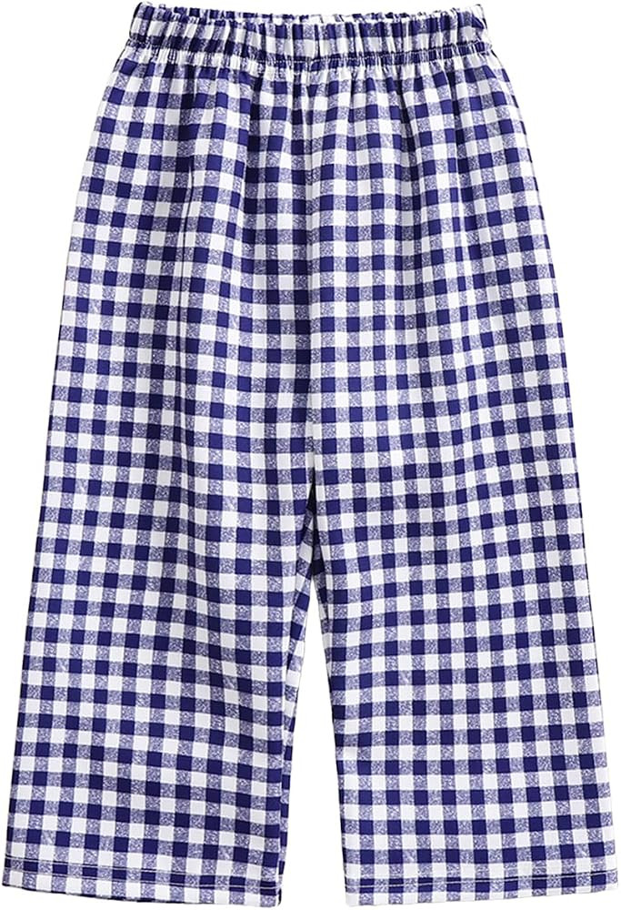 Toddler Baby Boy Girl Gingham Pants Retro Elastic Waist Checkered Plaid Long Pants Casual Sweatpa... | Amazon (US)