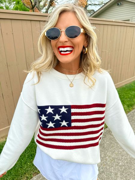 America Sweater 🇺🇸 Cute Memorial Day look! 

#LTKfindsunder50 #LTKfindsunder100 #LTKstyletip