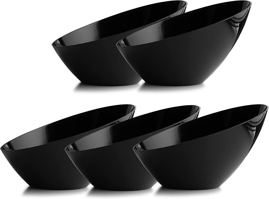 Plastic Serving Bowls Plastic Candy Bowl for Weddings, Buffet, Offices, Disposable Black Plastic ... | Amazon (US)
