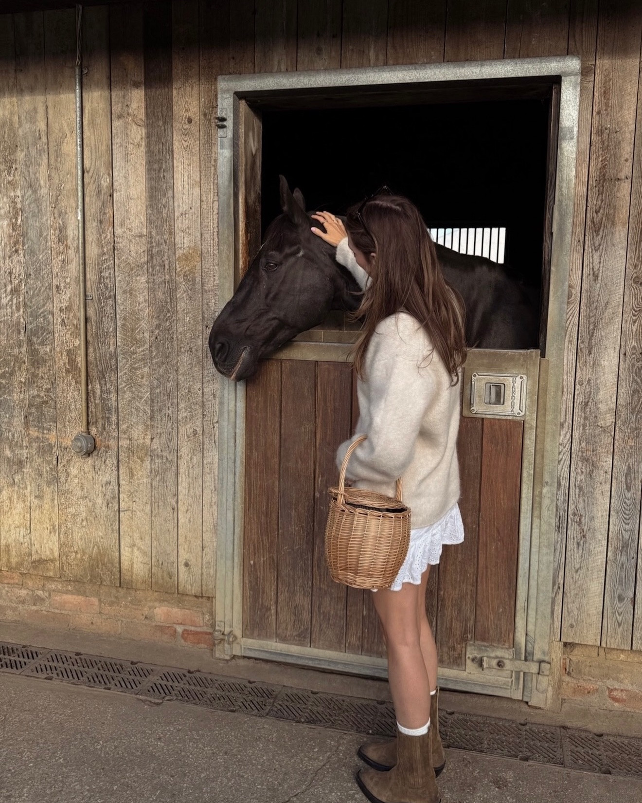 Autumn outfit roundup 🍂 mohair jumper and broderie skirt, with suede brown boots and basket bag, countryside feminine outfit inspo

#LTKFashionMonth #LTKautumn #LTKstyletip