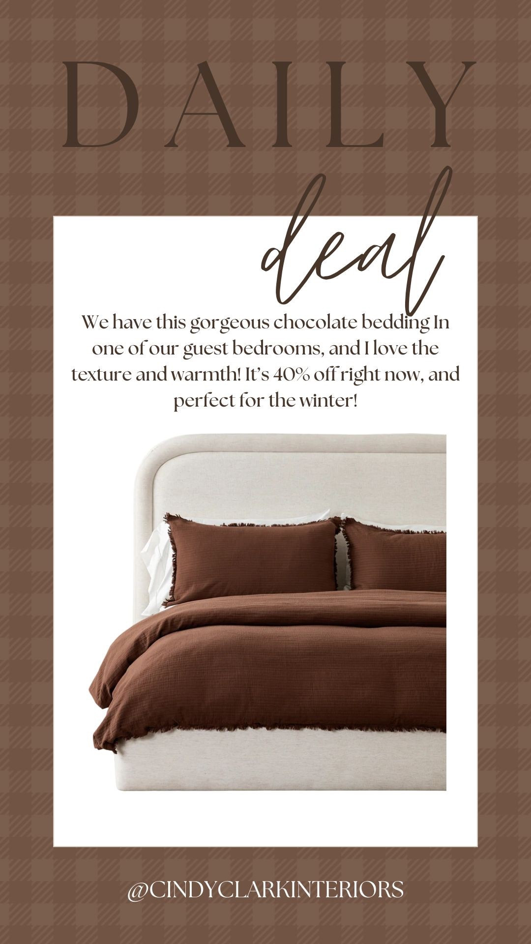 We have this gorgeous chocolate bedding In one of our guest bedrooms, and I love the texture and warmth! It’s 40% off right now, and perfect for the winter!

#LTKSaleAlert #LTKHome