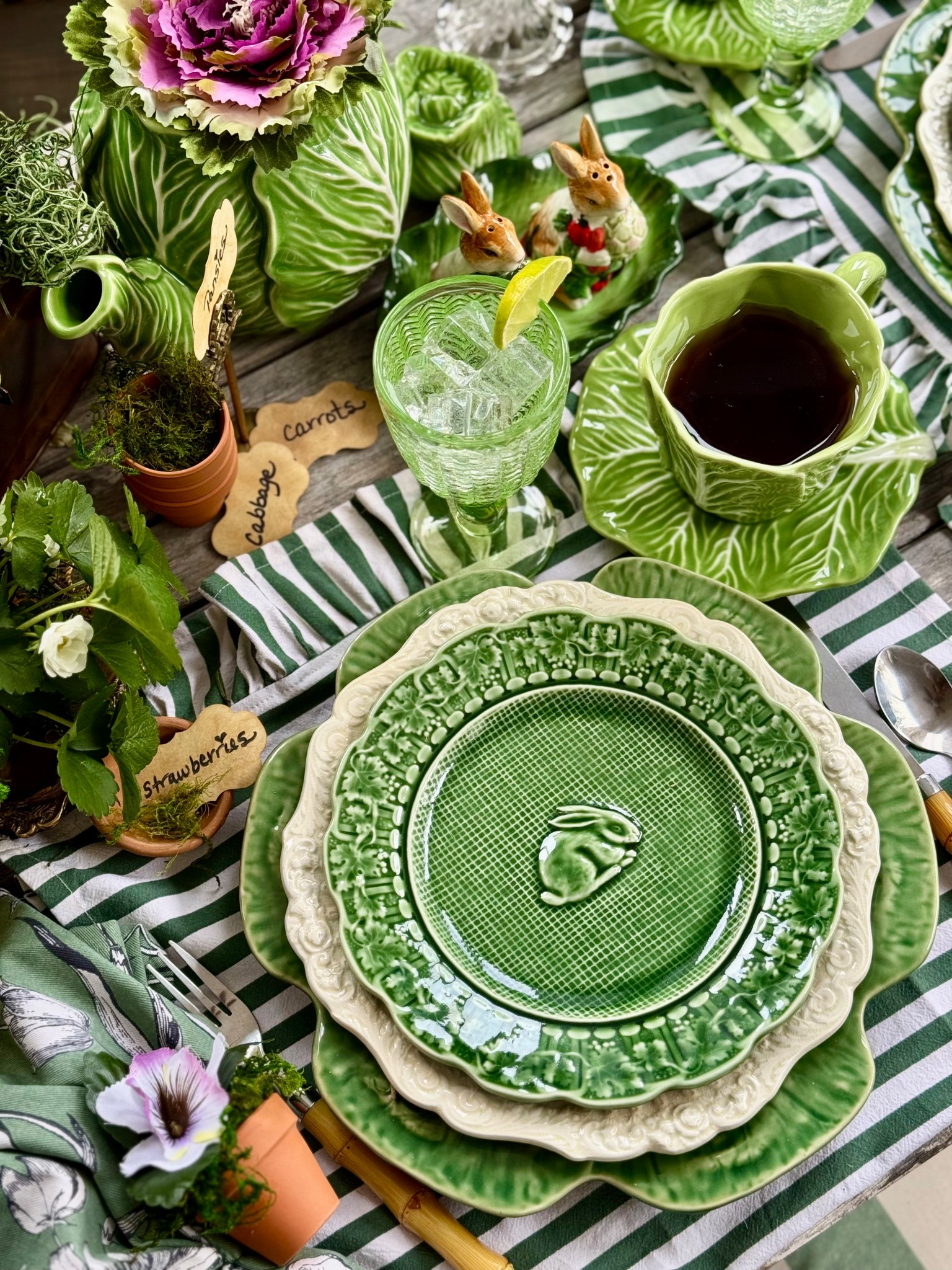 Spring Porch Picnic Style
Even though it’s still chilly outside, I brought the garden party vibes indoors with this cozy porch picnic setup! From cabbageware-inspired dishes and layered linens to mini terracotta pots and real strawberry plants, this look is full of vintage-inspired charm and garden whimsy.

I’ve linked as many similar pieces as I could find so you can recreate this spring tablescape at home—whether you’re styling your kitchen, sunroom, or porch!

Tap to shop cozy floor cushions, charming green glassware, and cottage-style table accents.

#LTKSpring #LTKTabletop #PorchDecor #GardenPartyStyle #Cabbageware #SpringDecor #LTKHome #TablescapeInspo

#LTKSeasonal #LTKParties #LTKHome