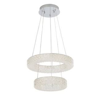 Home Decorators Collection Wesley Park 150-Watt Integrated LED Chrome Pendant Hanging Light with ... | The Home Depot