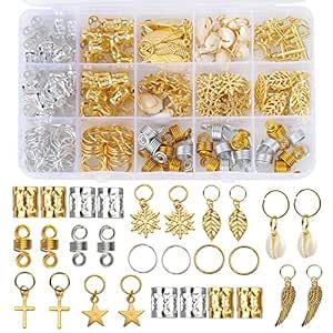 200PCS Hair Beads for Women Braids, Loc Jewelry for Hair, Dreadlocks Accessories, Metal Gold Silv... | Amazon (US)