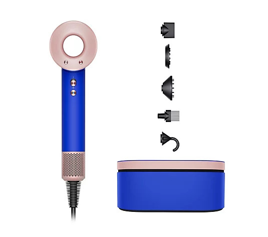 Dyson Supersonic Hair Dryer Blue Blush with Complimentary Case - QVC UK | QVC UK