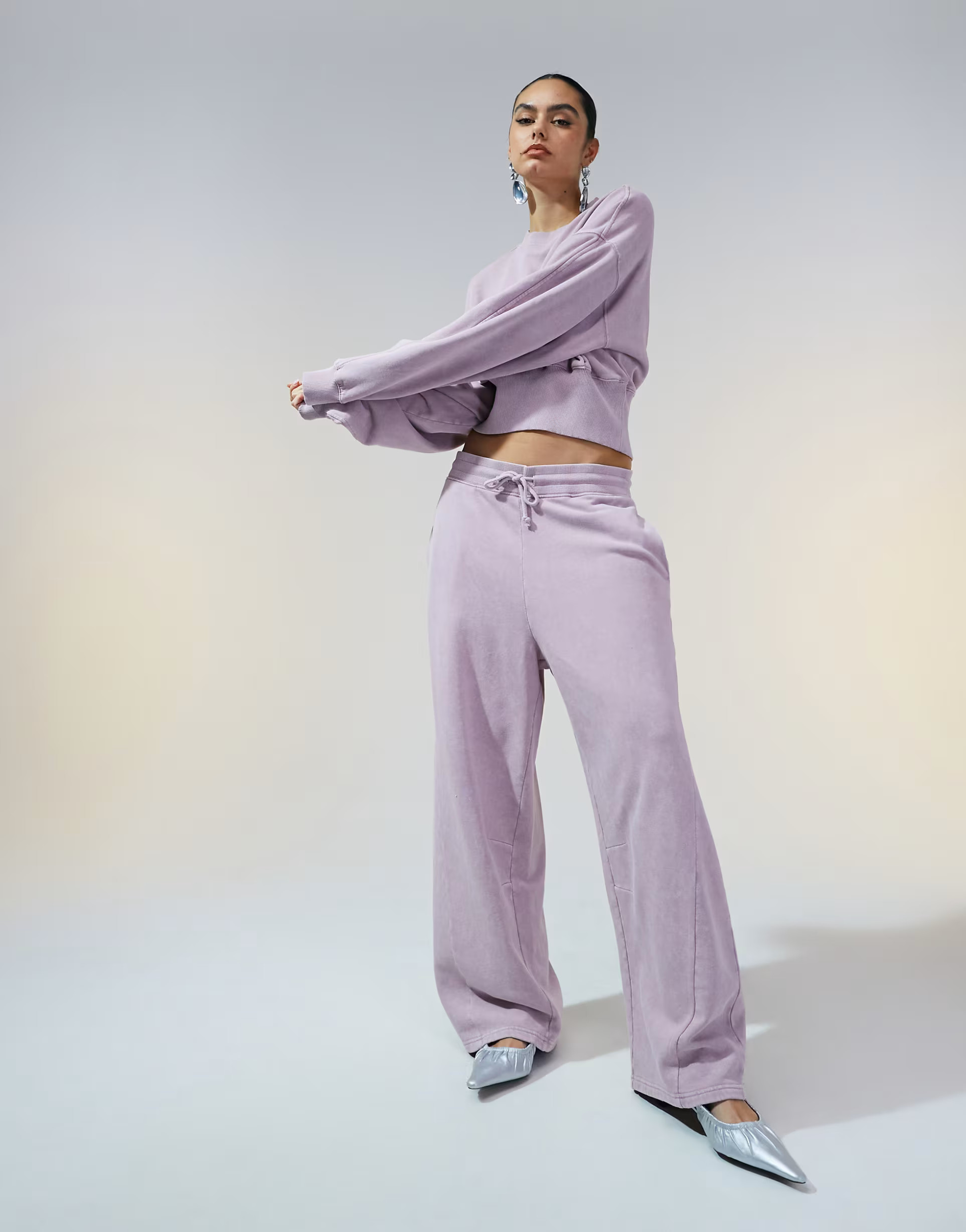 ASOS DESIGN co-ord oversized barrel leg jogger with seam detail in washed mauve | ASOS | ASOS (Global)