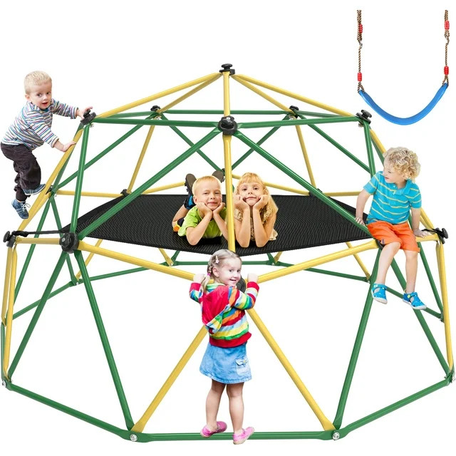 GIKPAL 120"Jungle Gym,4-in-1 Dome Climber with Hammock &Swing for Kids Outdoor Play Equipment, Su... | Walmart (US)