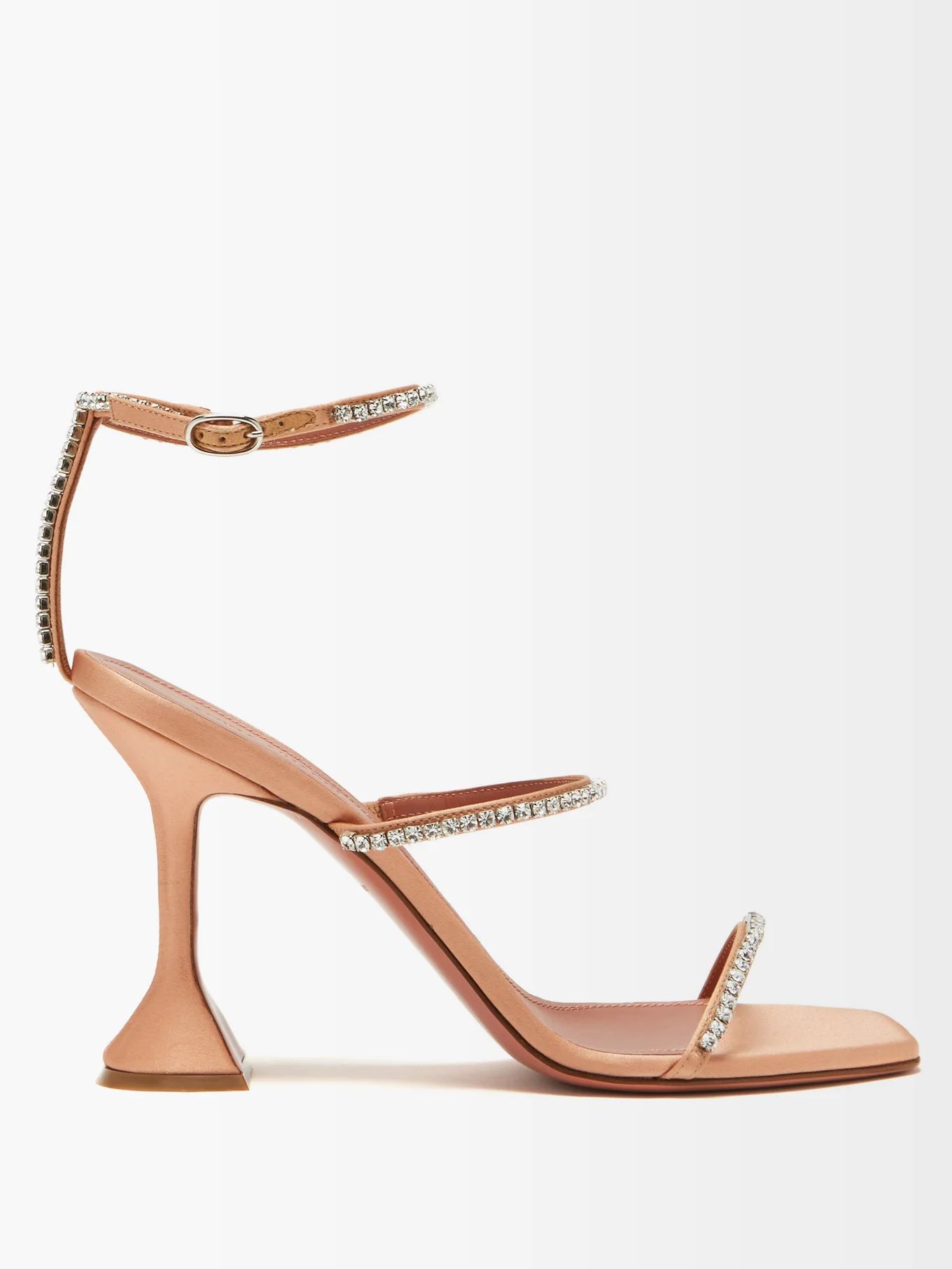 Gilda crystal-embellished silk-satin sandals | Amina Muaddi | Matches (UK)