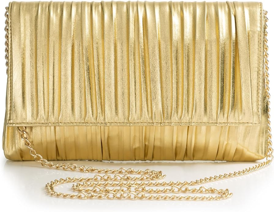 BABEYOND Pleated Flap Clutch Evening Bag Clutch Purses Handbags for Women | Amazon (US)