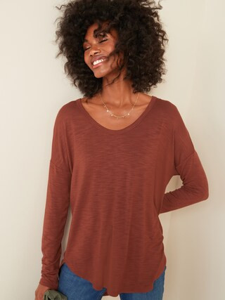 Luxe Slub-Knit Tunic Tee for Women | Old Navy (US)