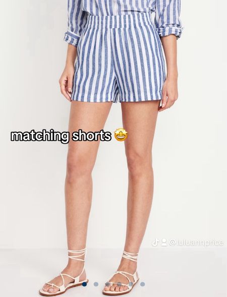 Pinstripe shorts 
Matching set