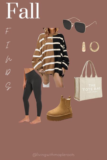 -Amazon Fall Casual Outfit-

#amazonfallfinds #amazonboots #amazonsweater #crzyogabutterluxeleggings #thetotebagmarcjacobs #pavoiearrings #sojossunnies

#LTKSeasonal #LTKover40 #LTKstyletip