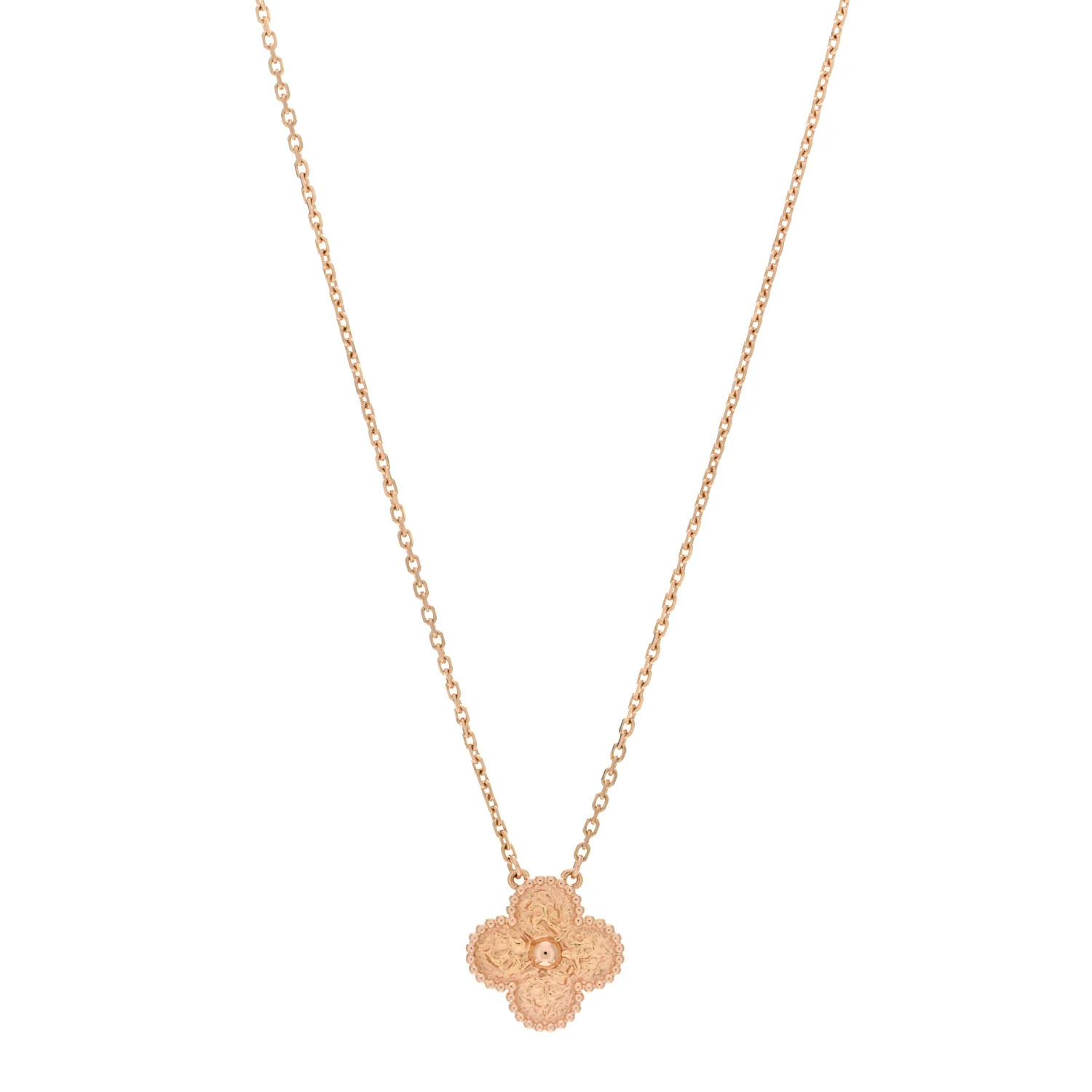 18K Rose Gold Vintage Alhambra Pendant Necklace | FASHIONPHILE (US)