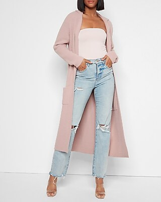 Cozy Notch Collar Duster Cardigan | Express