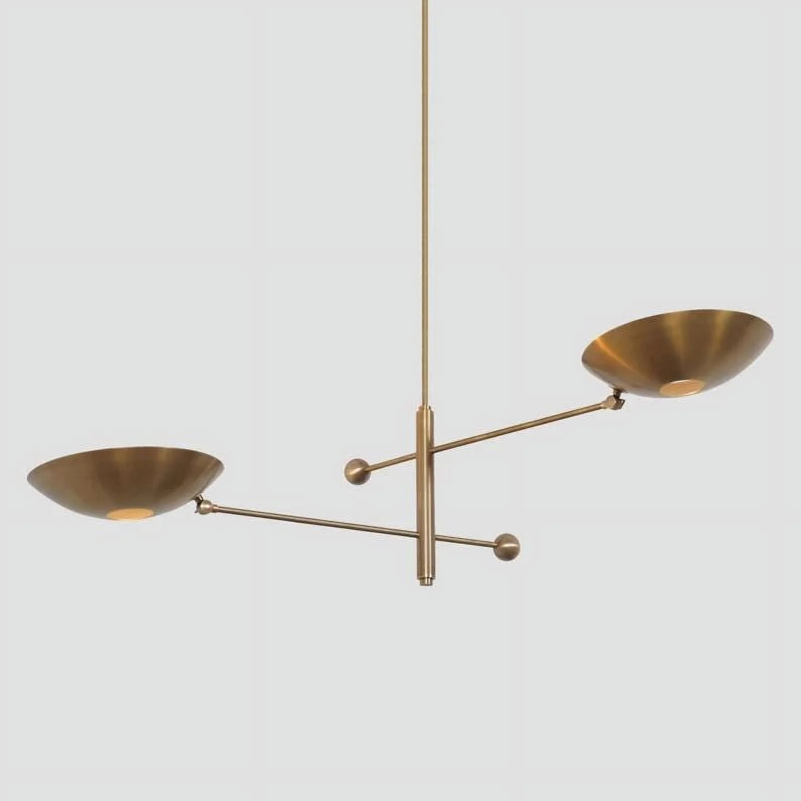 2 Shade Counterbalance Mid Century Modern Raw Brass Light FIxture Sputnik Chandelier | Walmart (US)